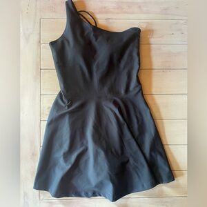 NWT! Abercrombie YPB sculptLUX one-shoulder mini dress. Onyx. Size small.